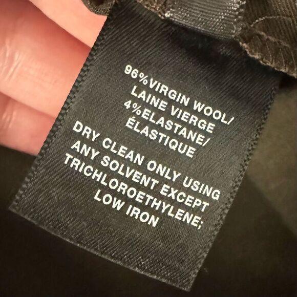 Lafayette 148 Virgin Wool Blend Cuffed Cropped Pants Pleated Brown Size 14 - Picture 3 of 4